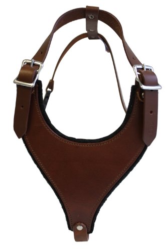 Leather Dog Harness, Felt Padded, Medium, Brown, 100% Genuine Argentinean Leather (Malibu) for Med Breeds. Neck Sizes: 10.5