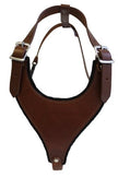 Leather Dog Harness, Felt Padded, Medium, Brown, 100% Genuine Argentinean Leather (Malibu) for Med Breeds. Neck Sizes: 10.5