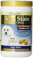 NaturVet TEAR STAIN Removal All Natural Supplement Dog Cat 65 Tasty Soft Chews