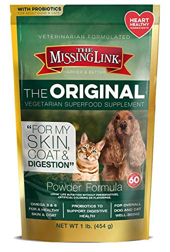 Le lien manquant - bien mélangé tous les compléments naturels de superaliment et de chat végétariens naturelles - peau saine, manteau et digestion - 1 lb
