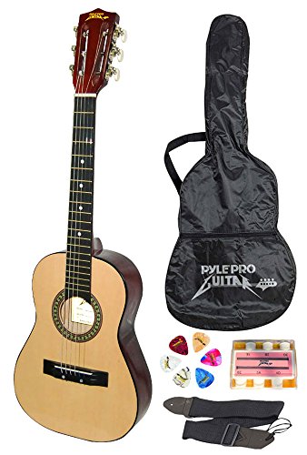 Pyle PGAKT30 30 Inch Beginner Jamer Classic Acoustic Guitar with Carrying Case & Accessories
