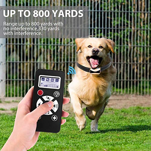 Collier de dressage et anti-aboiement ã lective rechargeable ã tanche ipx6 couler 2 modes automatiques et manuel, 7 niveaux ajustables vibration | Choc ã lective | Fils | Sensibilitã ©, Portã © e 300 ã 730 Mã¨tres