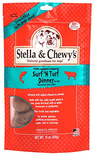 Stella & Chewy's 45814 Freeze-Dried Surf 'N Turf Dinner Dog Food 16OZ (6)