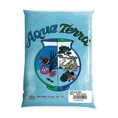 Importations mondiales AA3782 Aqua Terra Aquarium Sand 5 lb x 6pc (bleu clair)