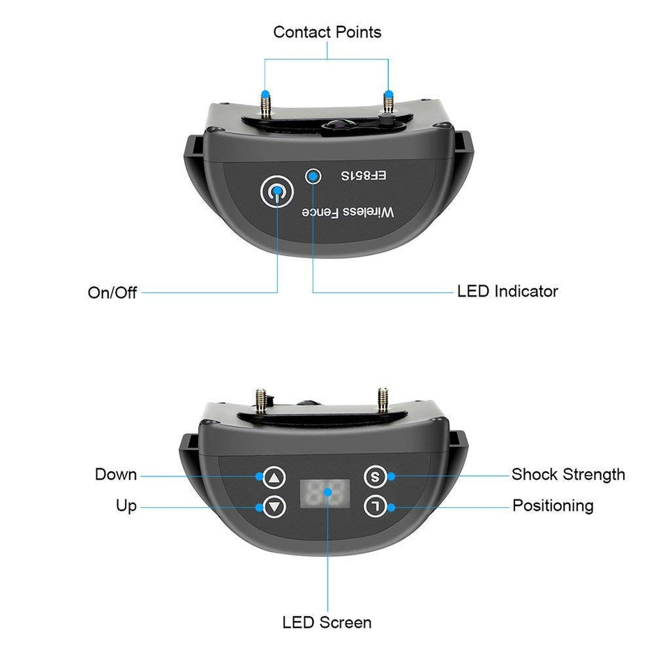 Aniluxe Wireless Electric Satellite Dog Fence with GPS Dog Containment System(Waterproof and Rechargeable Collar Shock/Tone Correction,for 1 Pet)