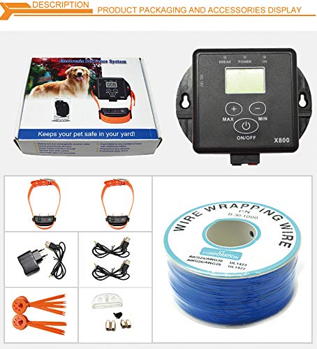 Aniluxe 500m extérieur rechargeable souterrain électrique clôture de chiens grands chiens