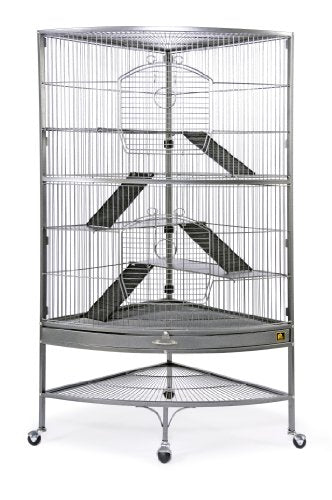 Prevue Hendryx Pet Products Corner Ferret Cage, Black Hammertone
