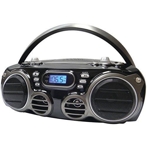 Curtis Sylvania SRCD682BT Bluetooth Portable CD Radio Boom Box with AM/FM Radio - Black
