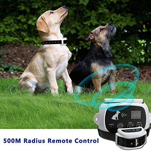 Wireless Dog Fence System with Rechargeable Transmitter and Rechargeable Collar Receiver - Safe & Easy Install WiFi Radio Electric Dog Fence