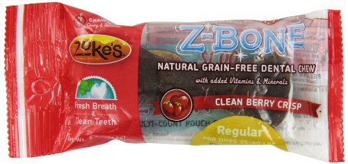 Zuke'S Z-Bones Dog Dental Chews, Clean Berry Crisp, Regular
