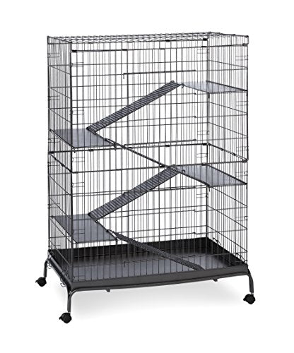 Produits pour animaux de compagnie Prévue 480279 SPV475 Black Steel Ferret Cage avec support