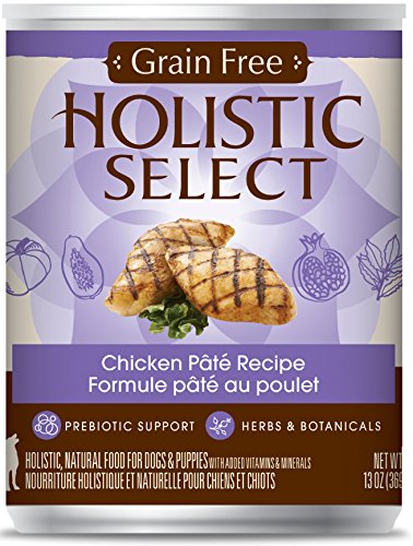 Holistic Select 47171 Grain Free Chicken Dog Pate Food 12/13OZ