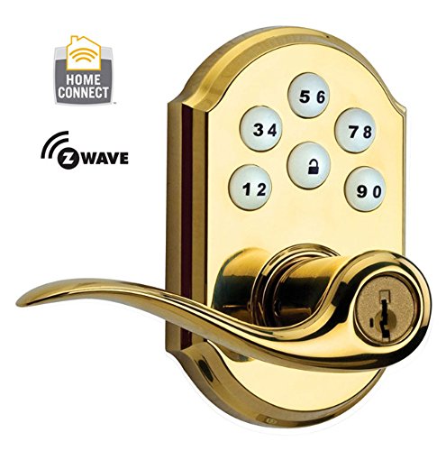 Kwikset 912ll-ZW-L03 SmartCode Lever avec technologie Z-Wave - laiton poli à vie