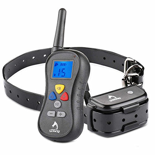 PATPET Rechargeable Remote Training Dog E Collar for Anti Bark and Obedience - Waterproof IPX7,Separate Command Button, Fit for Large, Medium and Small Dog! Vibration,Shock and Tone