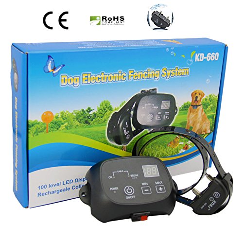 Amadog KD660 Waterproof & Rechargeable Electronic Dog Fence, Up to 2500 Square Meters Range - 12 pcs