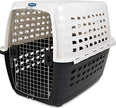 Petmate 41036 Compass Plastic Pets Kennel with Chrome Door, Metallic White/Black