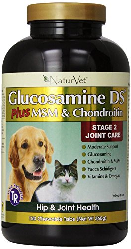 NaturVet 79903041 Glucosamine DS With MSM For Cat 120 Tabs