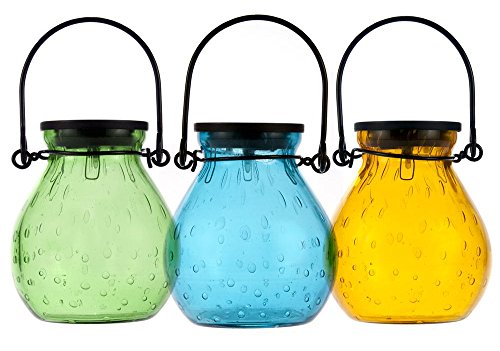 Allsop Garden 30676 Bubble Glass Solar Lantern - Turquoise