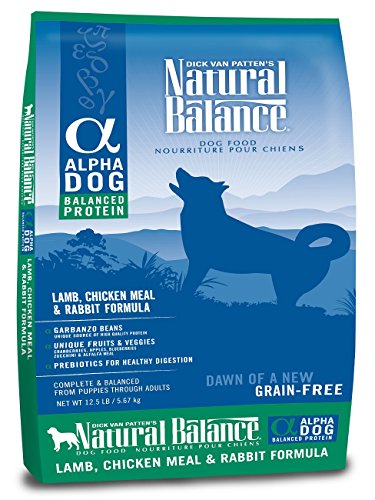 Natural Balance 42015 Alpha Grain Free Lamb,Chicken Meal and Rabbit Formula Food 12.5 Lb