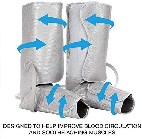 Masseur de jambe Mollage de la jambe de compression de l'air pour la circulation de pied de base de veau et batterie rechargeable Batterie 3 Intensités 2 Modes 6 Scénarios d'expérience