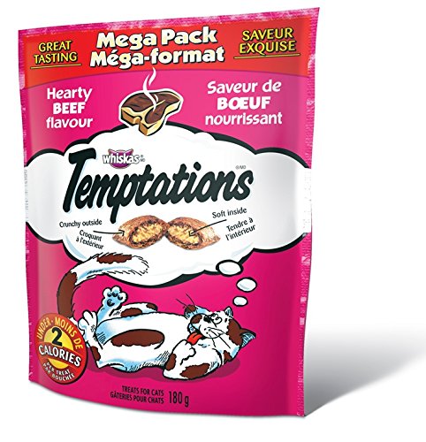 Whiskas 25430 Temptations Hearty Beef Cat Treats 10/180 Gm