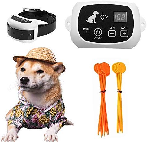 FOCUSER Electric Wireless Fence for Dogs Pet Containment System for Dog and Pets with Waterproof and Rechargeable Training Collar Receiver Boundary (with 20 Training Flags)