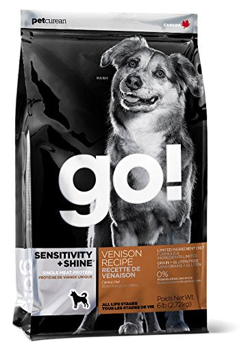 Petcurean GO! Sensitivity Plus Shine Venison Dog Food 25lbs