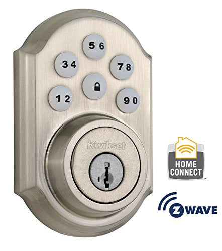 Kwikset traditionnel SmartCode 910 Deadbolt avec la technologie Z-Wave, compatible avec Alexa via Samsung SmartThings et / ou Wink (Satin Nickel)