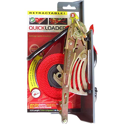 Quickloader QL1500 12-Feet by 1-Inch Retractable Tie-down Strap, 1500-Pound Breakforce