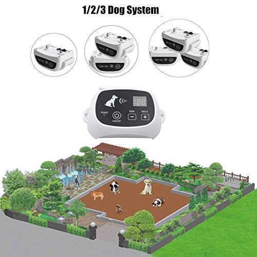 Wireless Dog Fence System with Rechargeable Transmitter and Rechargeable Collar Receiver - Safe & Easy Install WiFi Radio Electric Dog Fence