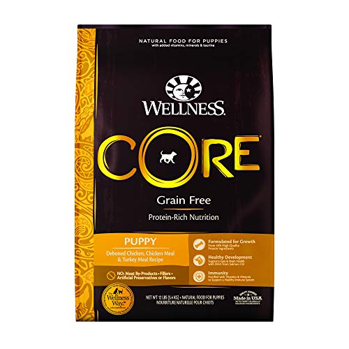 Wellness CORE Natural Dry Grain Free Puppy Food, Chicken & Turkey, 12-Pound Bag