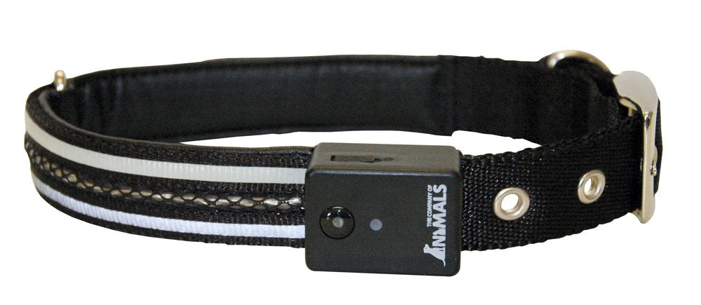 La compagnie des animaux collier de chiens moyens moyens, noir