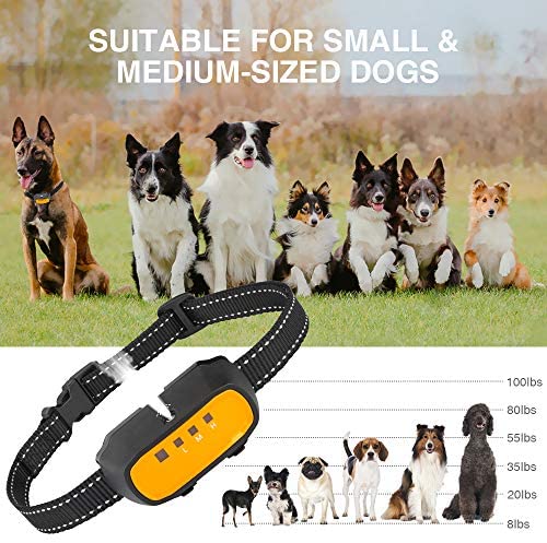 Spray Dog Training Collar - Spray Remote Bark Collar Trainer (Citronella Spray is Included) 2 Modes 500 Ft Range No Electric Shock Rechargeable Adjustable Waterproof for Small Medium Dogs