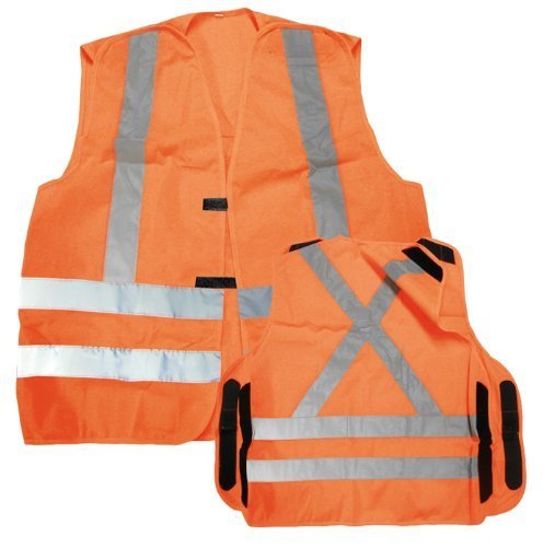 N50V 5 points Déchirure de sécurité Vest Orange Lime - S / M L / XL 2XL / 3XL (Orange, L / XL)
