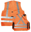 N50V 5 points Déchirure de sécurité Vest Orange Lime - S / M L / XL 2XL / 3XL (Orange, L / XL)