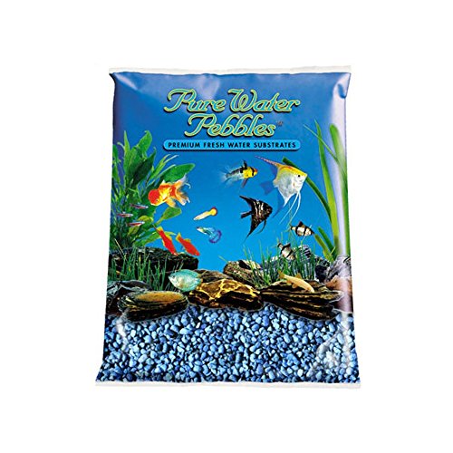 Worldwide Imports AA3731 Pure Water Pebbles Coated Aquarium Gravel 10pc (Neon Blue, 5Lbs)