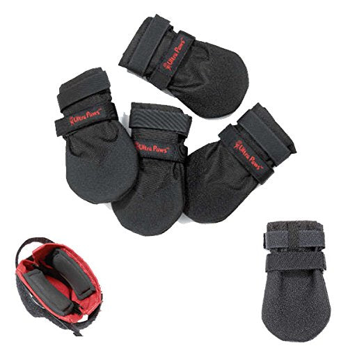 Ultra Paws ANN-303DBXS Durable Boots Black For Dogs 4PK (XSmall)