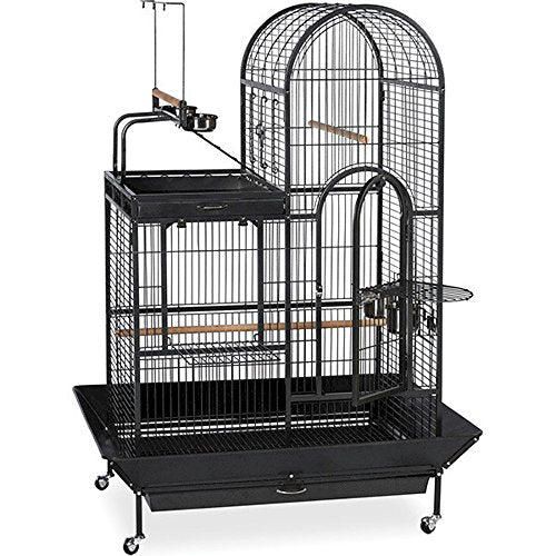 PET PET 3159 Cage à oiseaux à double toit avec playtop noir Hammertone 26x27x63