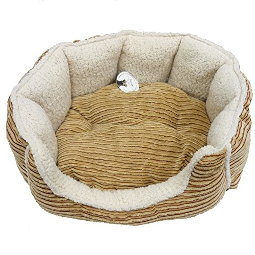 Unleashed Relax Ultra-Soft Corduroy Dog Cuddler (Beige, Small)