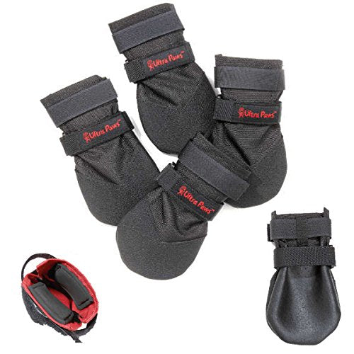 Ultra Paws ANN-303RBXL Rugged Black Boots For Dogs (XLarge 4PK)