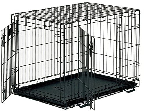 Unleashed JY-B10 Epoxy Double Door Cage Black (24.8x17x20.5