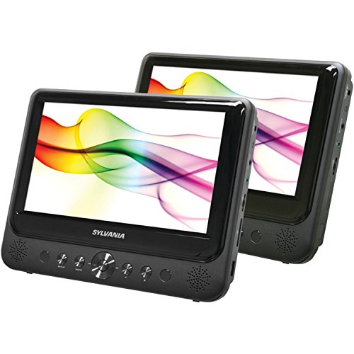 Curtis Sylvania SDVD9805 9-Inch Twin Dual Screen Portable DVD Player with 2 x 9-Inch Widescreens, Remotes and AC/DC Adapter Included