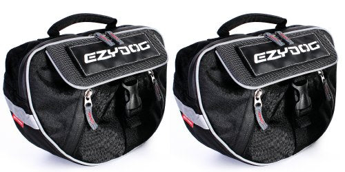 Sacs de selle prêts pour Ezydog pour le harnais de chien converti - (non inclus) - Deux sacs à dos de chien avec un système de fixation rapide et facile - Capacité de stockage supérieure et conception innovante (grande))