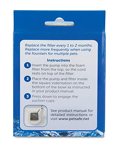 PetSafe Drinkwell Replacement Foam Filter for Dog and Cat Water Fountains, 2 Pack