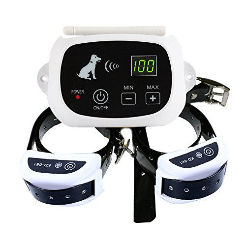 Outdoor Wireless Containment Pet Supplies Electronic Dog Yard 100 Levels Portable Wireless Dog Fence System with Shock Rechargeble and Waterproof Training Collar for Dog Cat