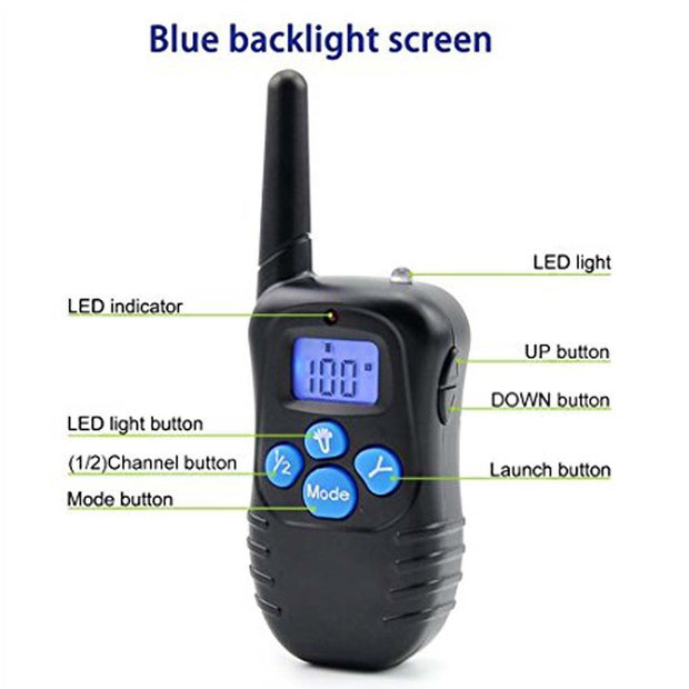 PATPET Pet Training Electronic Dog Shock Collar Electric Rechargeable and Rainproof 330yd Remote Collar Shock Training Stop Barking Dogs No Bark Control