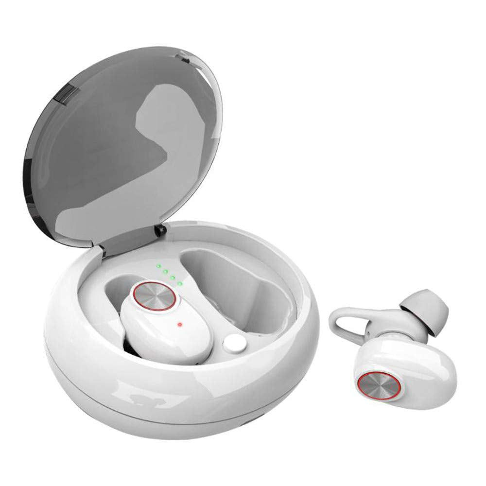 Wireless Sport Earbuds Mini Bluetooth Stereo Earphone Bass in-Ear Earbud for Running, Smartphone Earbuds for Exercise or Gym Workout (White)