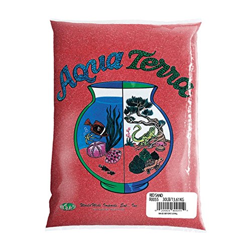 Importations mondiales AA3785 Aqua Terra Aquarium Sand 5 lb x 6pc (rouge)