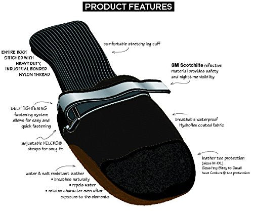Muttluks Original All-Weather IB to XXL Dog Boots, 4 Pack (Black, Itty Bitty (1-1.5in))