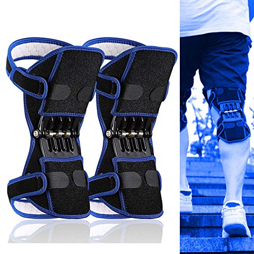 Booster à genou - Spring Gnee Pad Brace Power Soulets de la protection du genou Boost Old Cold Leg Band Knee Mountaine de soins Deep Deep Care Support de support Galet Galets REBONDS puissants Spring, bleu